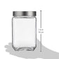 Set of 4 Glass Jars - 1750 ml - BPA-free, Airtight, Transparent