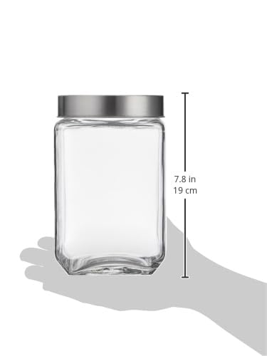 Set of 4 Glass Jars - 1750 ml - BPA-free, Airtight, Transparent