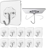 Set of 20 Self-Adhesive Wall Hooks – Drill-Free Heavy Duty Stainless Hooks