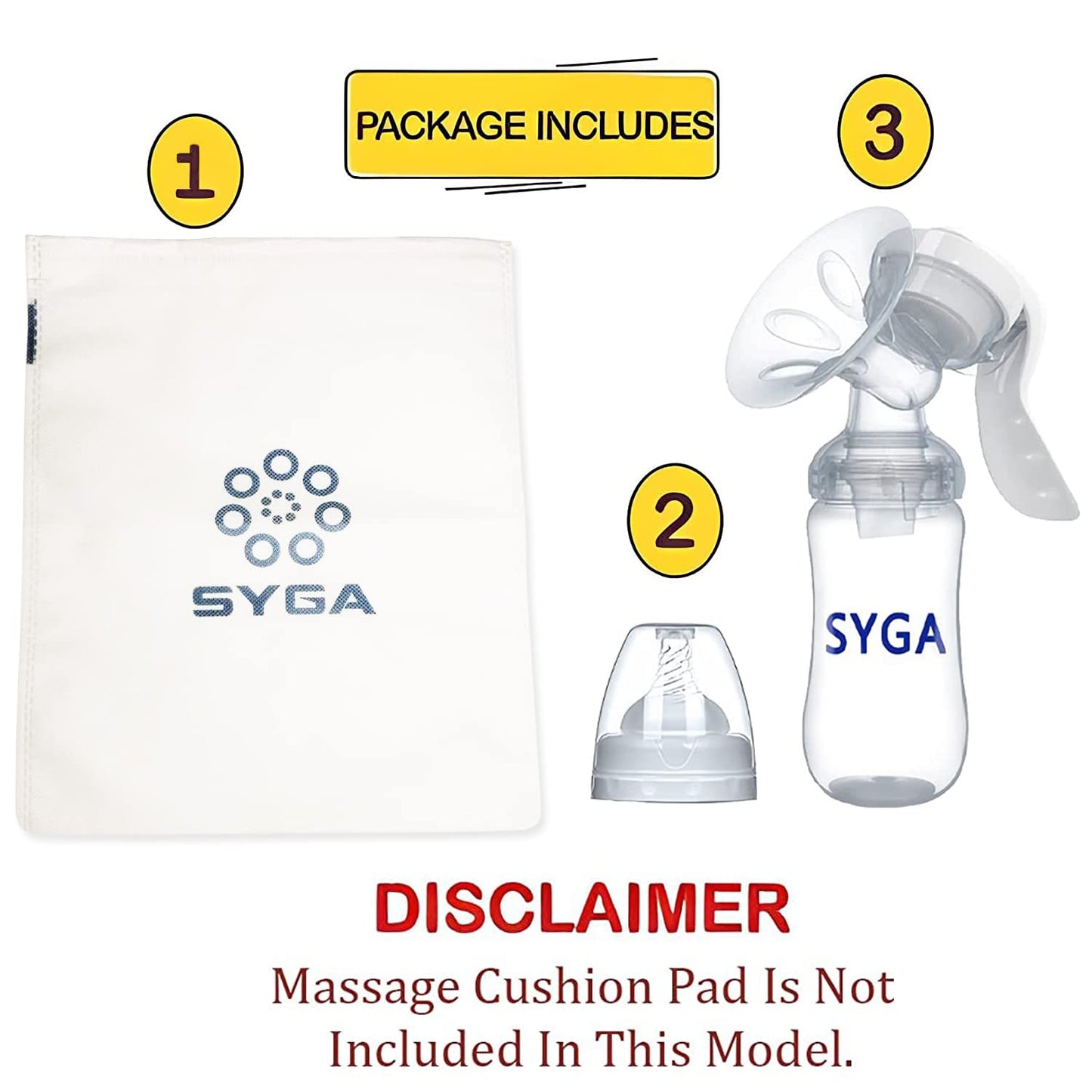 SYGA Manual Breast Pump with Lid for Breastfeeding