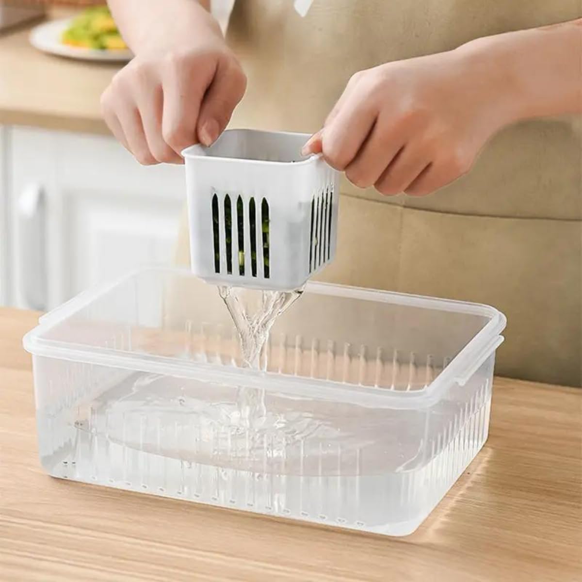 Fridge Storage Boxes Freezer Storage Containers (1 PIC (6 GRID))