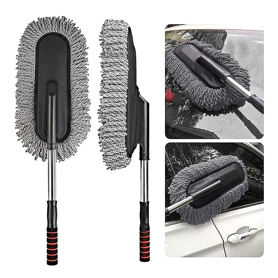 Removable Telescopic Car Wax Drag Nano Fiber Car Wash Brush