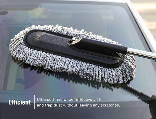 Removable Telescopic Car Wax Drag Nano Fiber Car Wash Brush