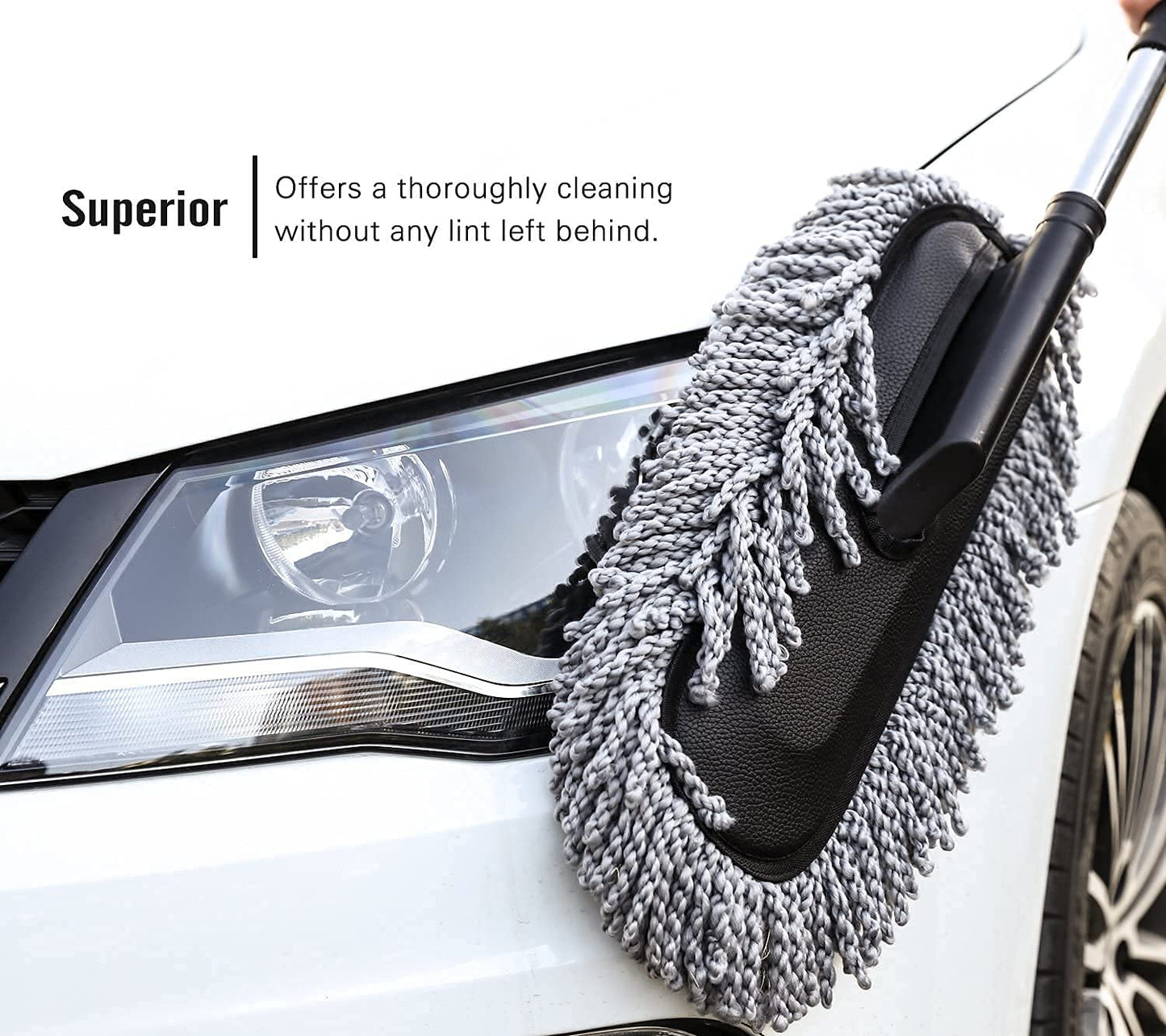 Removable Telescopic Car Wax Drag Nano Fiber Car Wash Brush