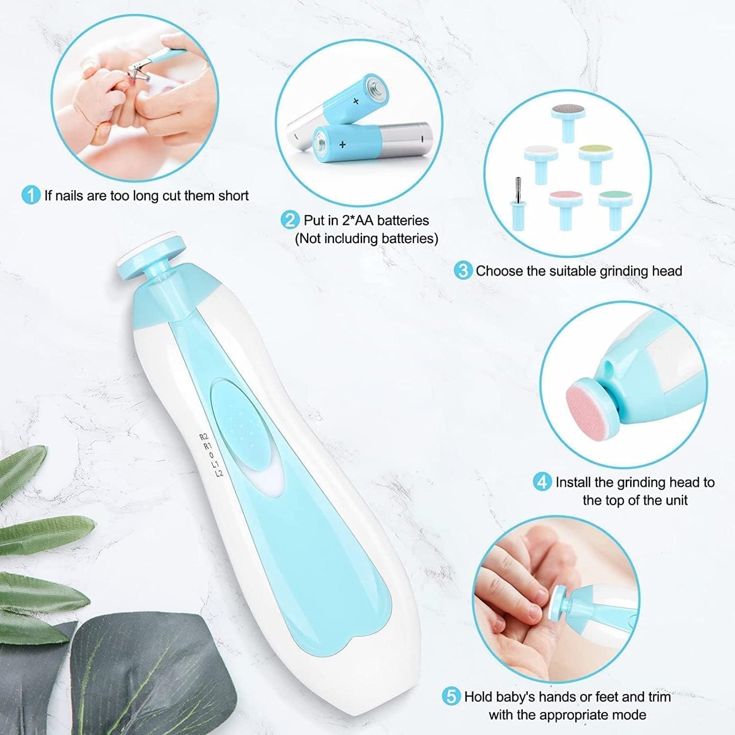 Baby Nail Trimmer File Electric-Safe Baby Nail Clippers