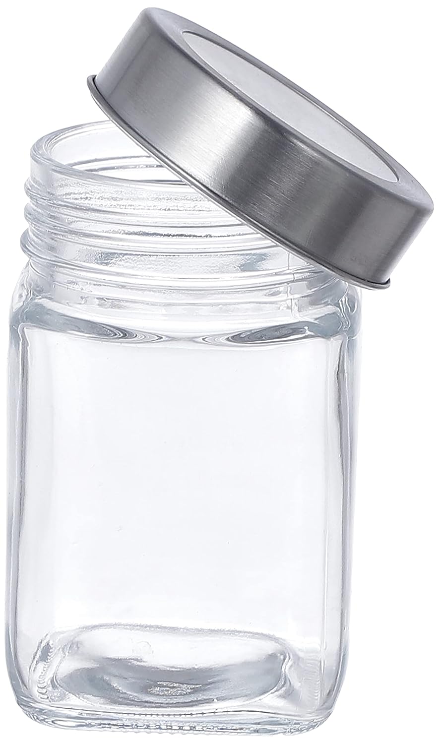 Square Glass Storage Containers | Set Of 6 | 310 ml Each | Transparent
