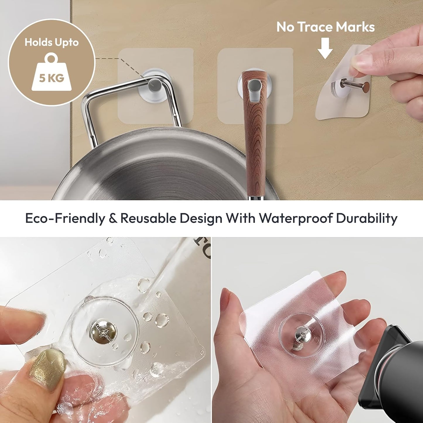 Photo Frame Hooks (PACK OF 20) for Wall Without Drilling, Self Adhesive Hooks for Wall