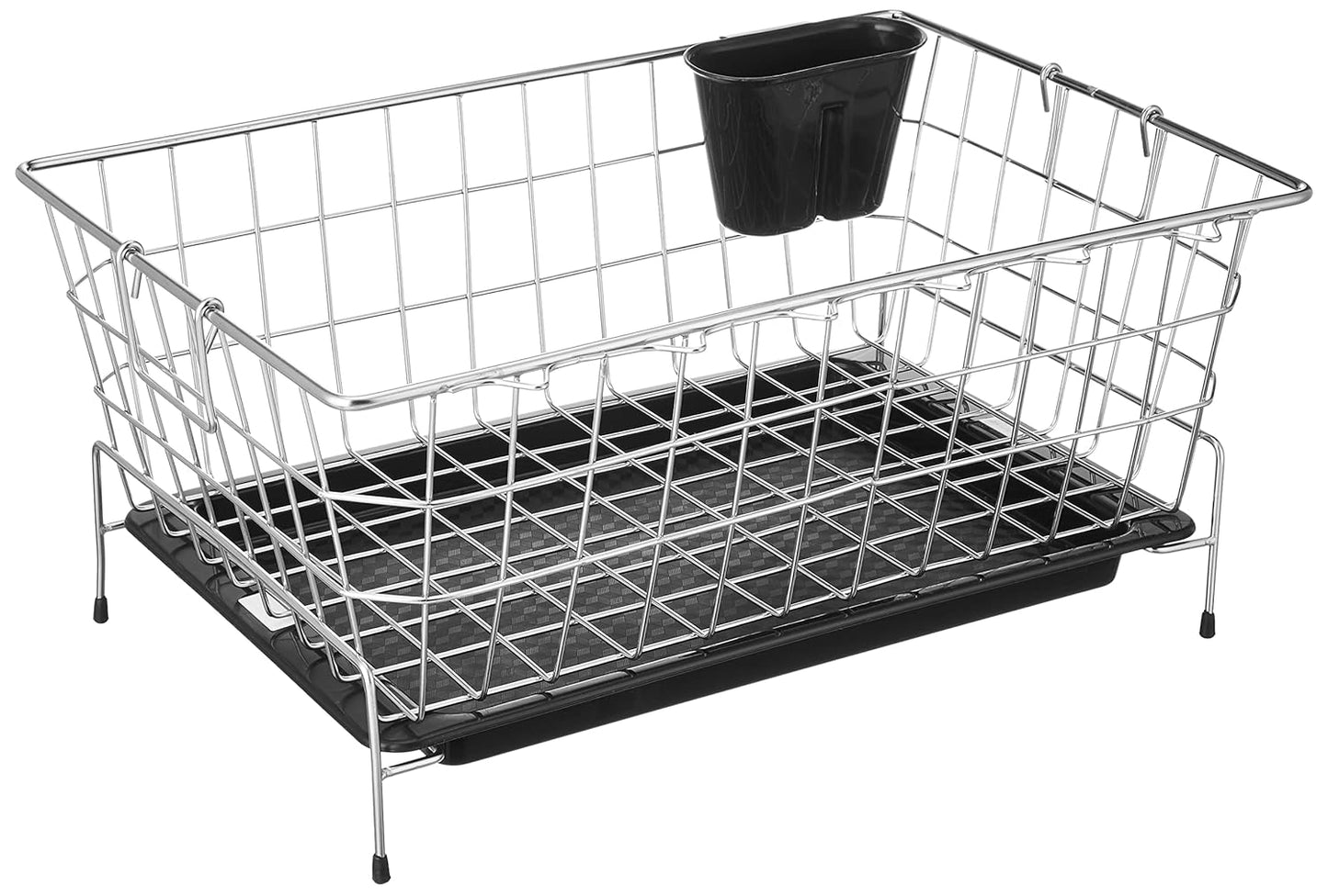 Stainless Steel Dish Drainer with Drain Tray + Cutlery Stand